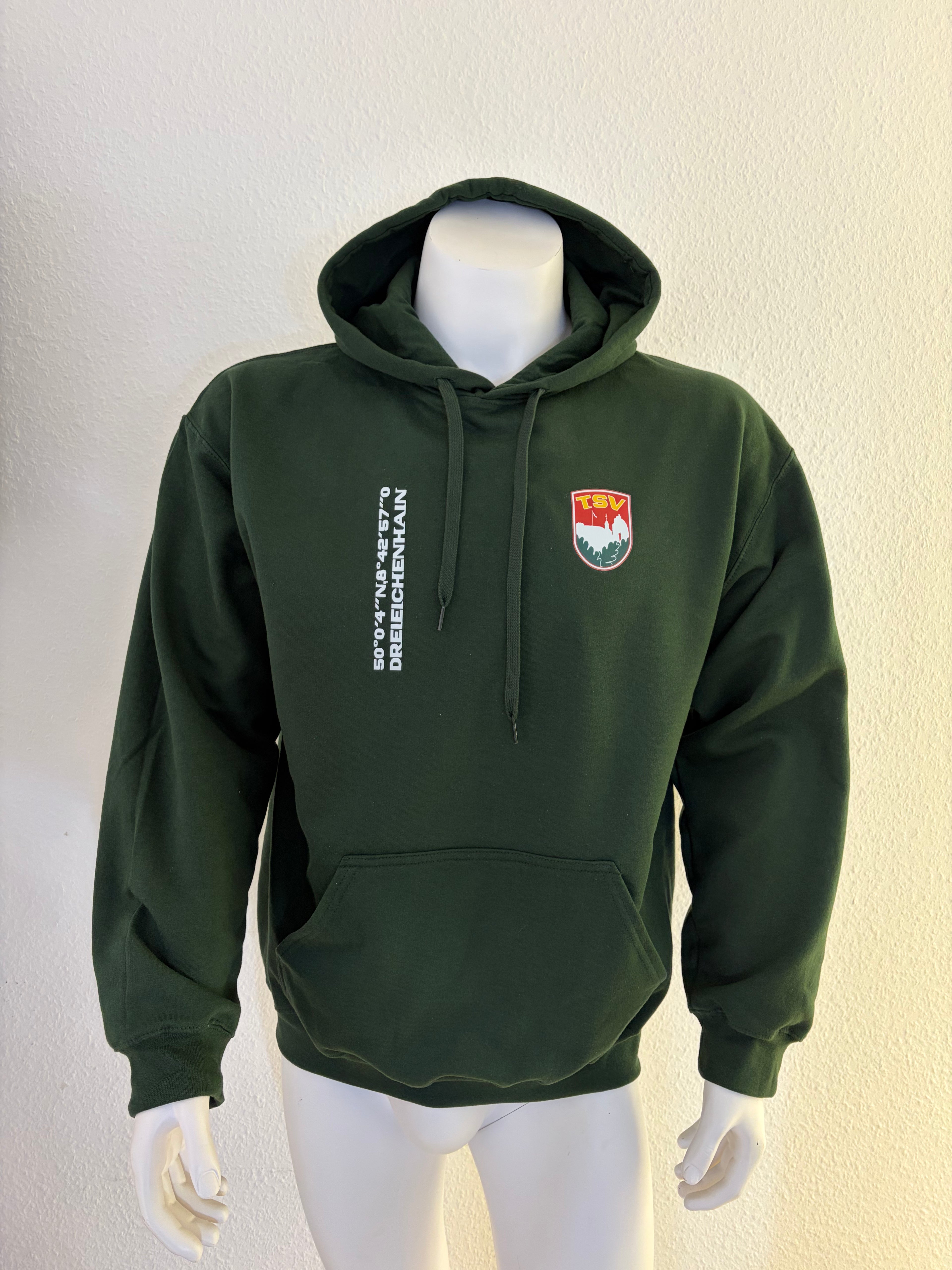 Kapuzenpullover Logo und Koordinaten