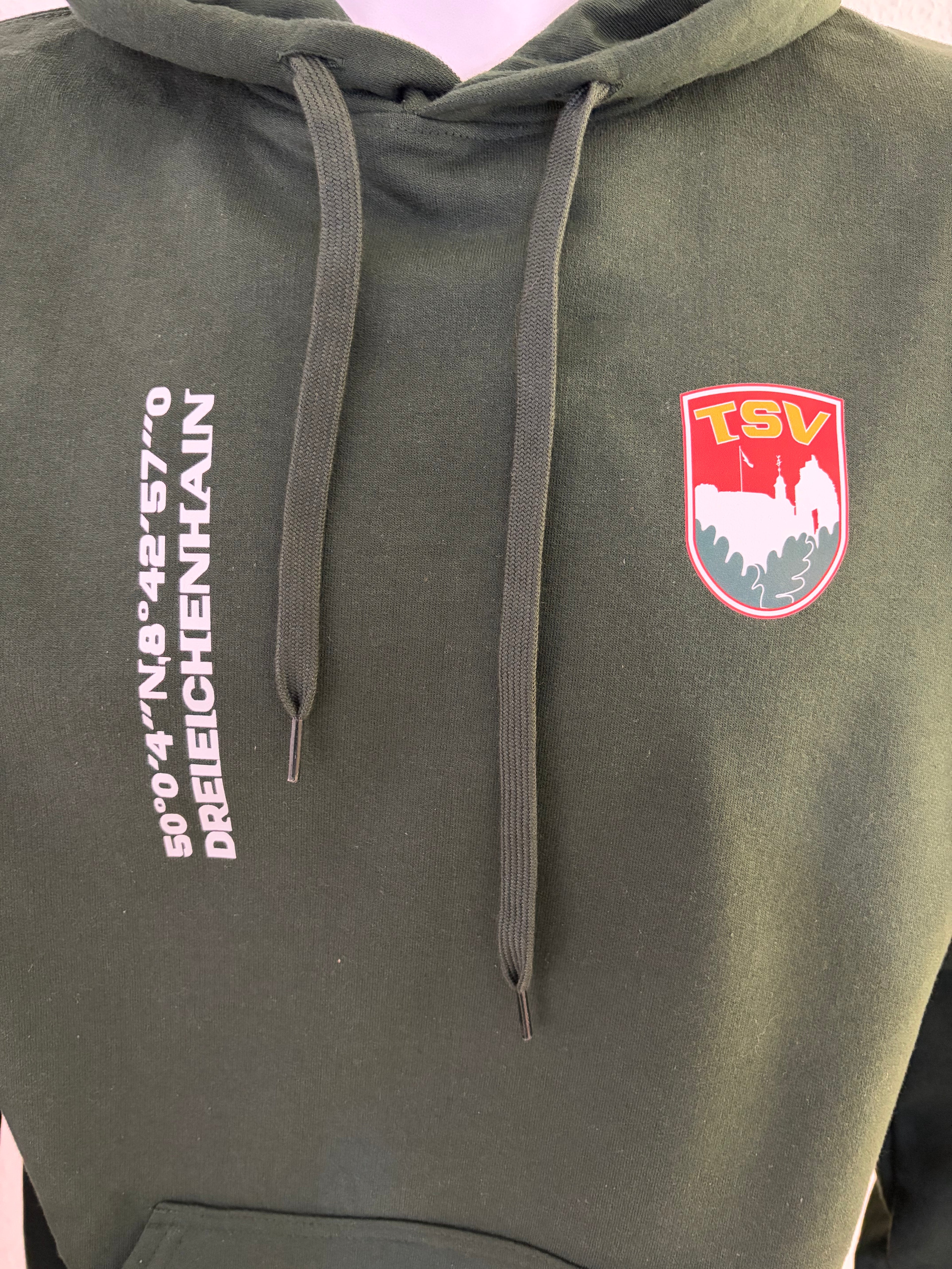 Kapuzenpullover Logo und Koordinaten
